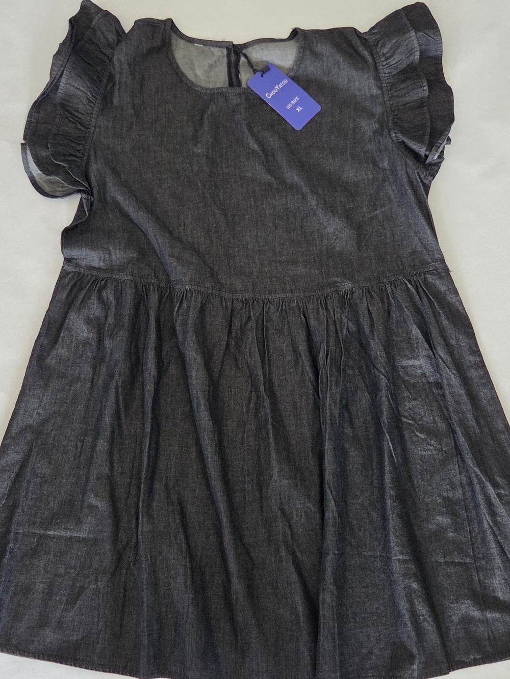 Ruffle-Sleeve Casual Dress